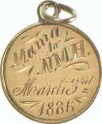 $1 US Coin Liberty Head Gold Dollar Piece Engraved Love Token Pendant