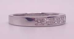 14kt Solid White Gold & Diamond Band
