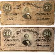 2 $50 Confederate States Notes T-66