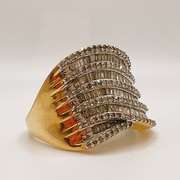 14kt Solid Yellow Gold Diamond Band Ring