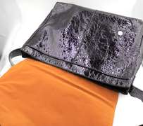 La Gioe De Toscana Purple Crush Patent Messenger Bag