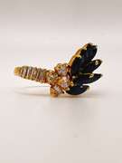 Stunning 18kt Solid Yellow Gold, Blue Sapphire, & Diamond Ring