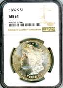1882-S Morgan Silver Dollar in NGC MS64