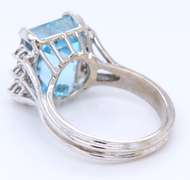 Delightful White Gold Aquamarine and Diamond Ring