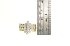 10K Yellow Gold Pave Diamond Encrusted Cluster Statement Ring