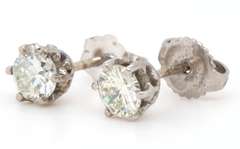 0.80ctw Round Diamond Solitaire Stud Earrings in 14K