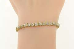 10K Yellow Gold 0.75 Ctw Diamond Wavy Link Classic Tennis Bracelet