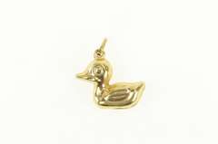 14K Yellow Gold 3D Puffy Rubber Ducky Duck Mallard Charm/Pendant