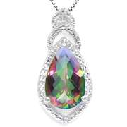 2.28CT MYSTIC GEMSTONE SILVER PENDANT