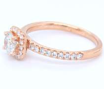 Brilliant Rose Gold Lab Grown Diamond with Yellow Gold Diamond Wedding Set