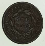 1836 Young Head Large Cent - Circulated