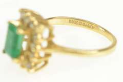 14K Yellow Gold 1.10 Ctw Emerald Diamond Halo Engagement Ring
