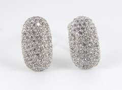 Refined Pavé Diamond Earrings in 18K WG