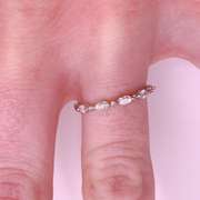 14kt Solid White Gold & Diamond Band Ring