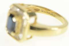14K Yellow Gold 1.52 Ctw Sapphire Diamond Halo Engagement Ring