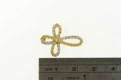14K Yellow Gold 0.64 Ctw White & Yellow Diamond Cross Pendant