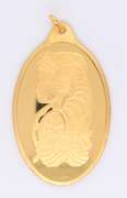 Incredible 24kt Fortuna Pamp Suisse oval Bar Pendant