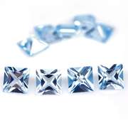 Amazing 10.61ct radiant cut ice blue Topaz set