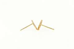 14K Yellow Gold Sand Dollar Sea Shell Diamond Cut Stud Earrings