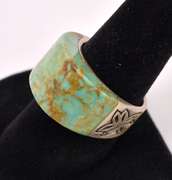 Shaped Turquoise Set In Sterling
