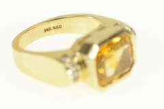 14K Yellow Gold 4.04 Ctw Golden Citrine Diamond Accent Ring