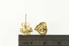 14K Yellow Gold Heart Opal Diamond Accent Love Stud Earrings