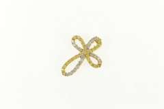 14K Yellow Gold 0.64 Ctw White & Yellow Diamond Cross Pendant