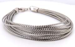 Italian 925 Sterling Silver Multi Strand Bracelet