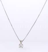 Dreamy White Gold Diamond Solitaire Pendant on Chain