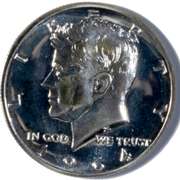 Sharp 1964 Accented Hair Kennedy Half Dollar.