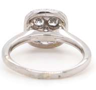 Charming White Gold Diamond Cluster Cushion Frame Ring