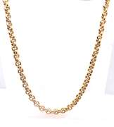 Elegant 18kt Yellow Gold Polo Link Chain Necklace