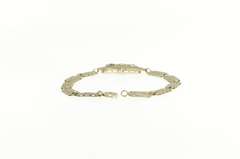 14K White Gold Art Deco Syn. Emerald Diamond Filigree Bracelet