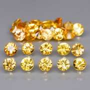 Glittering 2.77ct set of golden Songean Sapphires