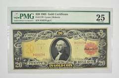 $20 1905 US Gold Certificate Lg Note Graded PMG 25 Very Fine Fr# 1179