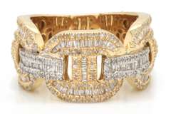 Glitzy Two Tone Diamond Ring in Gold