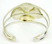 1985 Carol Felley Sterling Hibiscus Cuff Bracelet