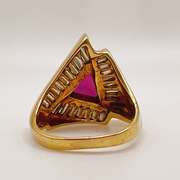 14kt Solid Yellow Gold, Ruby, & Diamond Cocktail Ring