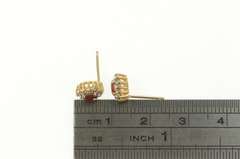 14K Yellow Gold Marquise Ruby Diamond Halo Stud Earrings