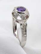 Regal Amethyst & Diamond Ring in 14K WG