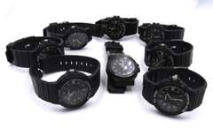Group of 8 Amitron Sport Black Date Watches