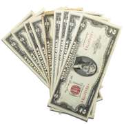 9 Various $2 Red Seal US Notes