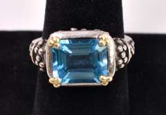 Blue Sapphire Set In Sterling Ring