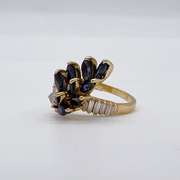 Stunning 18kt Solid Yellow Gold, Blue Sapphire, & Diamond Ring
