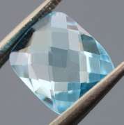 Double checker cut! 3.31ct sky blue Topaz