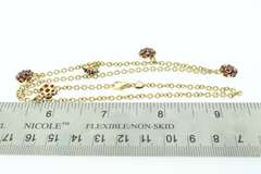 14kt Solid Yellow Gold & Garnet Flower Necklace