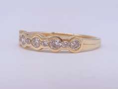 14kt Solid Yellow Gold Diamond Band