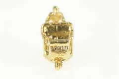 14K Yellow Gold 3D Wheeled Sleigh Charm/Pendant