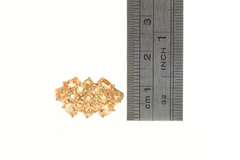 10K Yellow Gold Oval & Round Orange Topaz Cluster Statement Ring