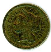 1866 Three Cent Nickel Piece